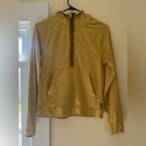REI Women’s Trailmade Midlayer Hoodie, Halfzip, Size XS, Burnished Gold Heather